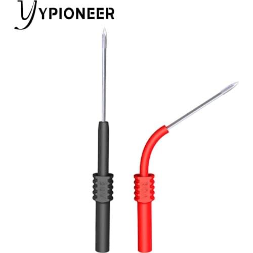 Cleqee P5009 4pcs Soft PVC Insulation Piercing Needle Non-destructive Multimeter Test Probes Red/Black