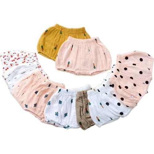 Summer Kawaii Newborn Baby Boy Bloomers Shorts Triangle PP Pants Cotton Linen Cartoon Girl Shorts Toddler Clothes 0- 4Y
