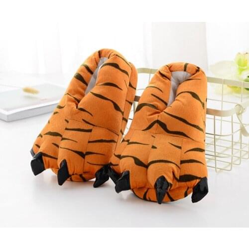 Big Size33-45Plush Slippers Winter Men Shoes Home Shoe Warm Indoor Slippers Cartoon Lovely Fluffy Slides Thicker Cotton Slippers