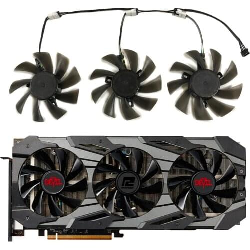 3Pcs/Set DIY FDC10U12S9-C Graphics Card Fan GPU VGA Cooler For Powercolor RX 5700 XT Red Devil 8GB GDDR6 Video Cards Replace