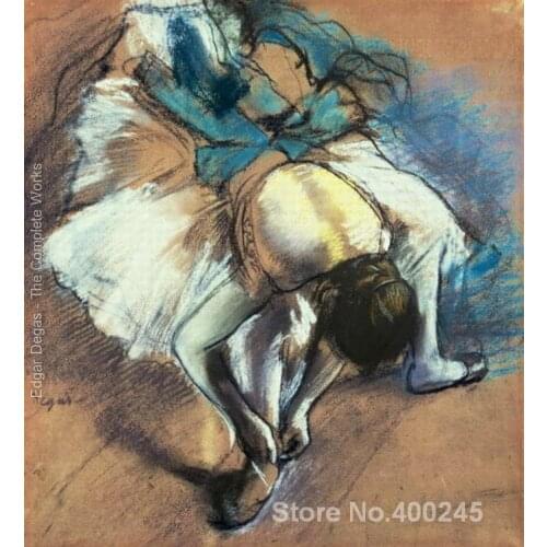 High quality Edgar Degas Paintings for sale Dancer Fastening her Pump Ballerina art on Canvas Hand painted Painting for bedroom