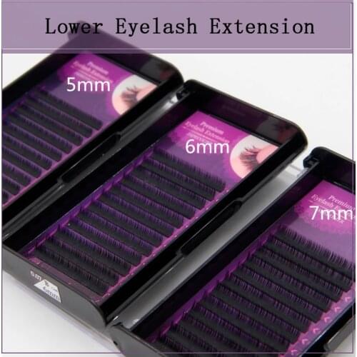 1 tray High quality J Curl B Curl C Curl Short 5mm 6mm 7mm Natural Long Under Eyelash Extention Makeup Lower Bottom Lashes
