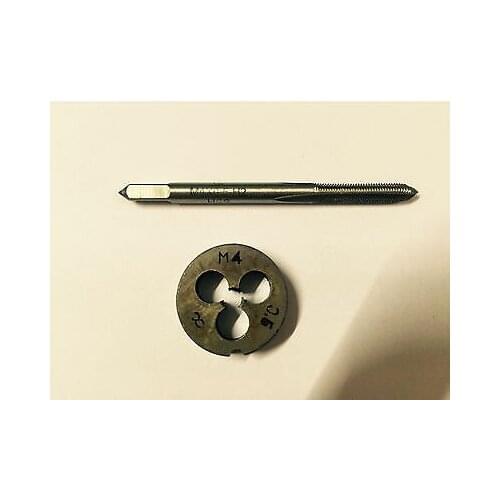 1pc HSS Machine M4 X 0.5mm Plug Tap and 1pc M4 X 0.5mm Die Threading Tool