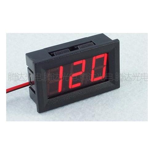 1pc 0.56inch Red NEW DC5-120V LED Voltmeter Digital Volt Meter for Automobile Motorcycle two wires 48*29*16mm