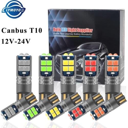 10pcs Car T10 Canbus LED W5W 3030 10SMD 12V-24V 194 168 Auto LED Car Interior Light plate Dome Reading Lamp Clearance Light 10W