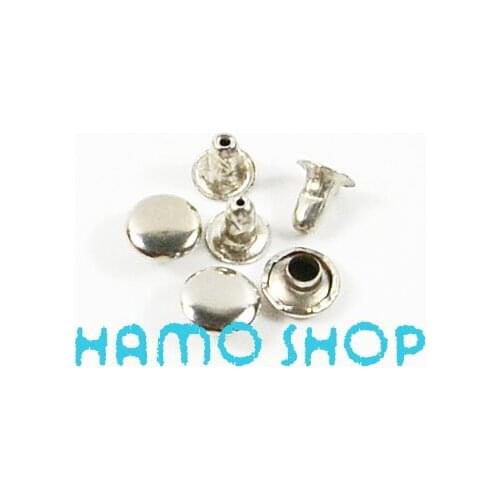 100pcs/lot 8mm Silver Metal Fashion Circle Flat Rivet Spike Studs Leather craft DIY Biker Rapid Punk Rock Free Shipping