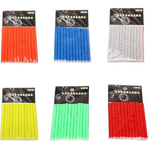 12Pcs Bicycle Mountain Bike Riding Wheel Rim Spoke Mount Clip Tube Warning Light Strip Reflector Reflective Outdoor 75mm