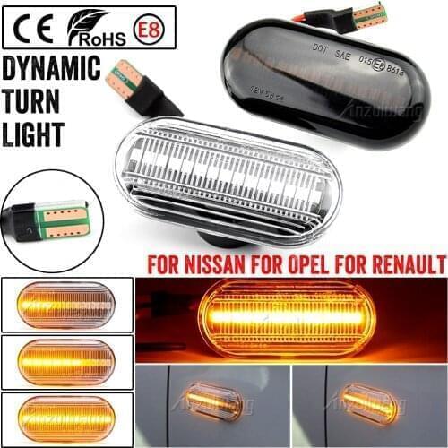 2pcs For Nissan PRIMASTAR Opel VIVARO Renault MEGANE ercedes-benz Smart Dacia LED Dynamic Side Marker Turn Signal Light