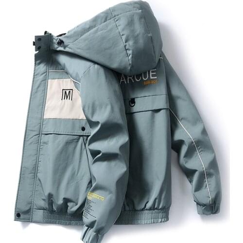 2020 Autumn Men Hooded Jackets And Coats Streetwear Casual Coat Outwear Slim Fit Male Clothing