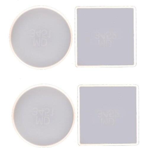 4 Pack Round and Square Shape Coaster Base Silicone Mold Resin Molds Epoxy UV DIY Resin Craft Home Decoration Tools