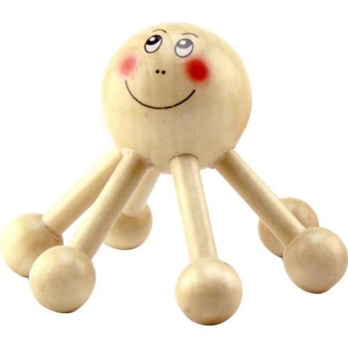 50% Hot Sale Mini Six Legs Face Massager Wooden Massager Portable Anti Cellulite Scalp Roller