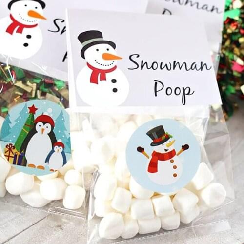 500pcs Snowman Stickers Xmas Gift Decoration Thank You Sticker Packaging Stationery Sticker Christmas Decoration Seal Label Noel