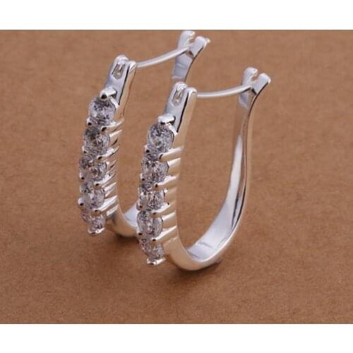 925 sterling silver retro elements elegant gorgeous design Silver Earring crystal women lady wedding Jewelry free shipping cute