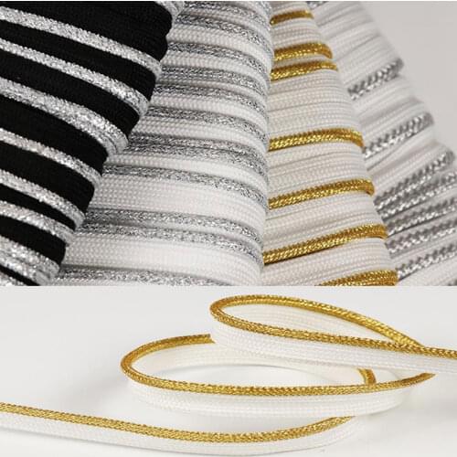 3M Glittery Shiny Ombre Braided Gold Silver Wire Piping Lip Cord Trim|Pillow Cushion Trim|Upholstery Edging Trim Sewing supplies