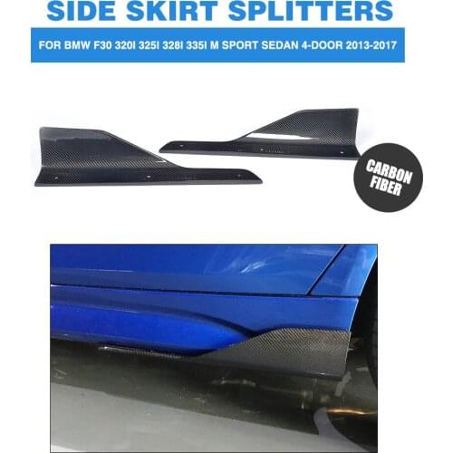 Carbon Fiber Car Side Skirts Splitters Apron Flaps for BMW 3 Series F30 320i 325i 328i 335i M Sport Sedan 4-Door 2013-2017 2PCS