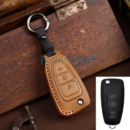 Alloy Car Folding Key Case Full Cover Holder For Ford Focus 2 3 MK3 ST RS Ecosport Kuga Escape Fiesta Fold C-Max S-Max Mondeo