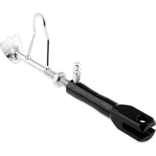 Black Adjustable CNC Aluminium Motorcycle Foot Kickstand Side Stand Wear-Resistant Anti-Corrosion Height Adjustment