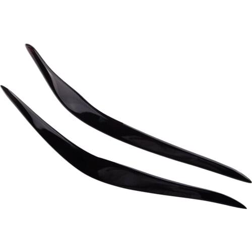 CITALL 1 Pair Headlight Eyebrow Eyelid Cover Fit for BMW 2 Series F22 2014 2015 2016 2017 2018 Glossy Black Plastic