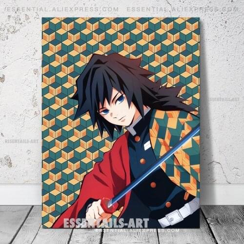 Giyu Tomioka Kimetsu no Yaiba Canvas Decoration Prints Poster Study Living Room Home Decor Bedroom Pictures Wall Art Painting