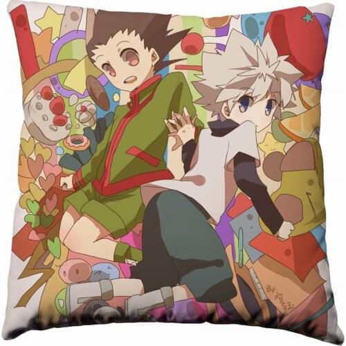 HUNTER X HUNTER Print Cushion Cover Short Plush Pillow Covers 3D Anime Throw Pillow Case Sofa Home Decor Polyester Pillowcase