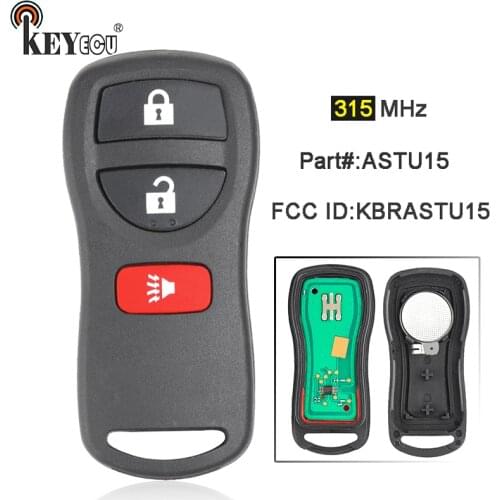 KEYECU 315MHz FCC ID: KBRASTU15 3 Button Remote Key Fob for Nissan Armada Frontier Murano Pathfinder Quest Xterra, for Infiniti