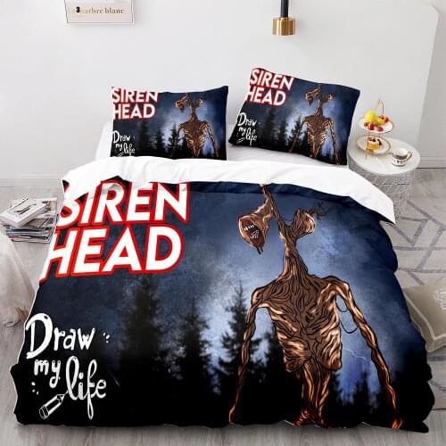 Siren Head Bedding Set Single Twin Full Queen King Size Siren Head Bed Set Childrens Kid Bedroom Duvetcover Sets 3D Print 004