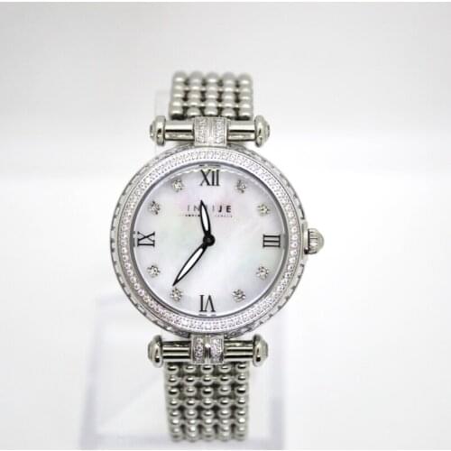 INFIJE Quartz Watch in Steel with Zirconia and Mother of Pearl - MADE IN ITALY