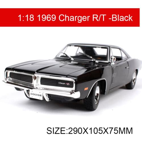 Maisto 1:18 diecast Car 1969 Charger R/T Muscle Cars 1:18 Alloy Car Metal Vehicle Collectible Models toys For Gift