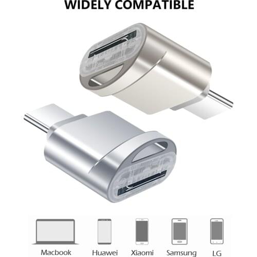 Metal USB Type C Card Reader 480Mbps USB-C TF Micro SD OTG Adapter Type-C Memory Cardreader For Laptop Smart Phone
