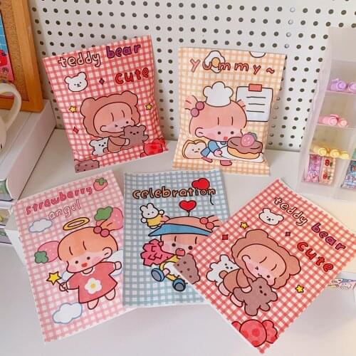 Cute Soft Cute Girl Gift Paper Bag Baking Small Object Storage Bag Snack Ziplock Packaging Bag Animation Derivatives