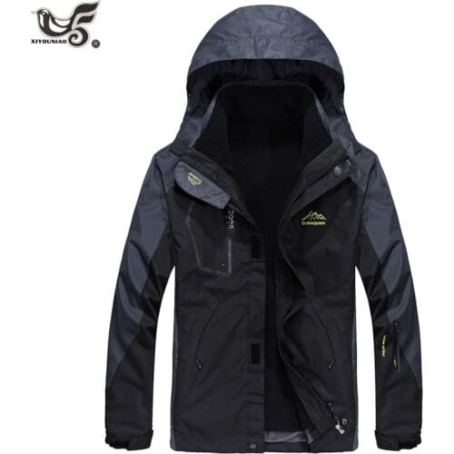 XIYOUNIAO plus size L~7XL 8XL Men Jacket Winter Brand Warm Thicken Coats 2 in 1 Fashion waterproof windproof Parkas men clothing