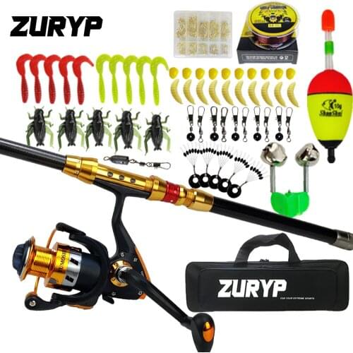ZURYP 2.4m-3.0m Spining fishing rod reel fishing line accessories complete set Left and Right Hand Can Change Fishing Reel Gear