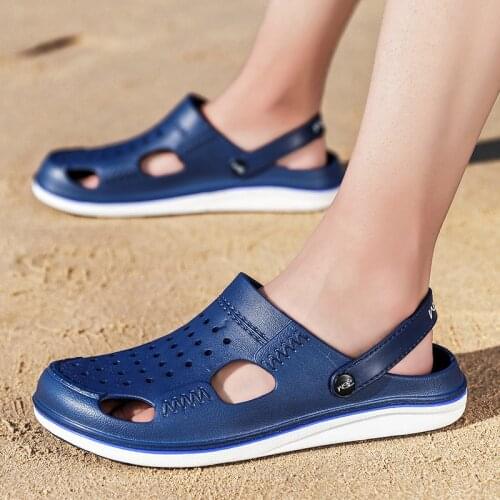 Summer Beach Sandals Garden Shoes Rubber Sandalias Zuecos Hombre Clogs Outdoor Breathable Slip On Sandle Big Size 47 48