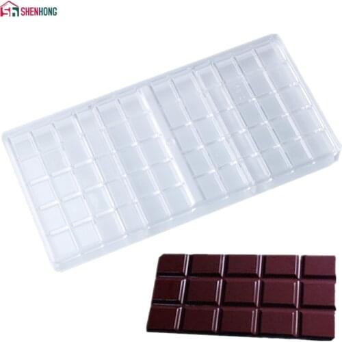 SHENHONG Chocolate Bar Maker Injection Hard PC Candy Mould Polycarbonate Break Apart Bar Chocolate Mold Baking Tools