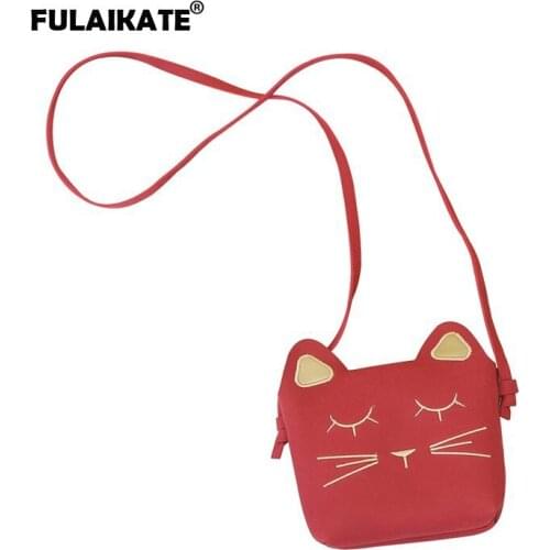 FULAIKATE 6.2" Universal Bag for iPhoneXR Embroidered Cat Scrub Pouch Candy-Colored One-Shoulder Crossbody Pocket for Huawei P30