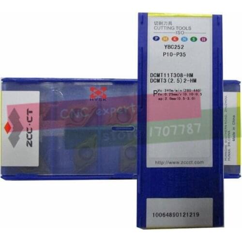 Carbide cutting tools(10 inserts/box) DCMT11T304/DCMT11T308-HM YBC252 Cemented Carbide Cutting Tool Turning Inserts
