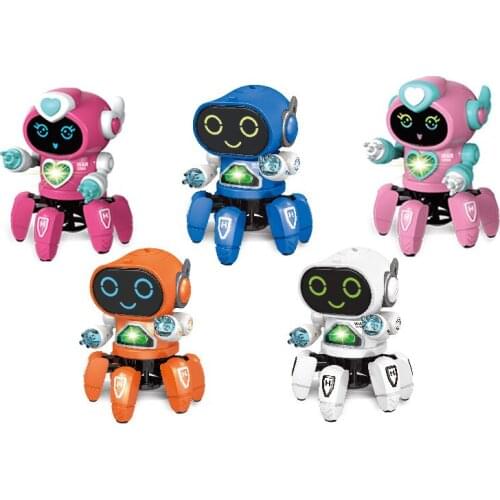 Smart Dancing Robot Electronic Six-claw Dance RC Robot Included LED Music Nina Robot Toys Puzzle for Children Birthday Gift
