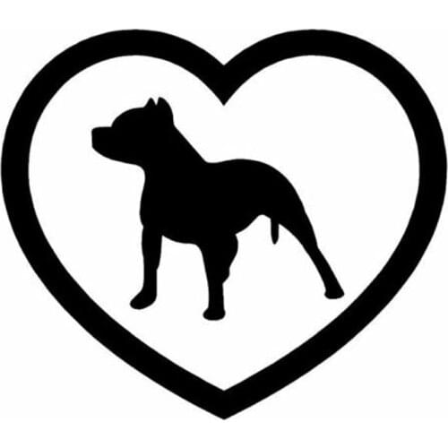 Pitbull Heart Vinyl Decal Sticker Car Rear Window Laptop Decal Wall Sticker Various Colours & Sizes