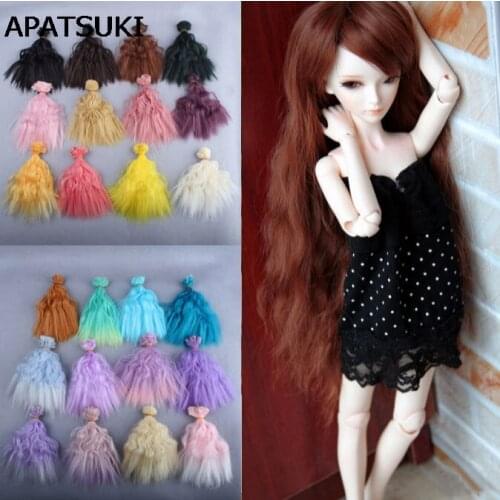 15*100cm Colorful Wig BJD Doll Hair For Barbie Doll DIY High-temperature Wire Handmade Curly Wigs Hair Curls Row Wavy Wig