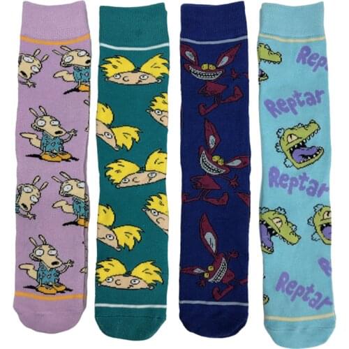 Hip-hop Funny Cartoon Cartoon Tube Socks Street Fashion Trend Wind Skateboard Sports Leisure Men And Women Leg Socks