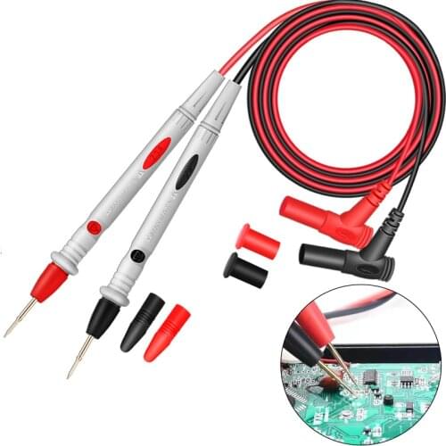 1 pair of Digital Multimeter probe Soft-silicone-wire Needle-tip Universal test leads with Alligator clip LED tester Multimetros
