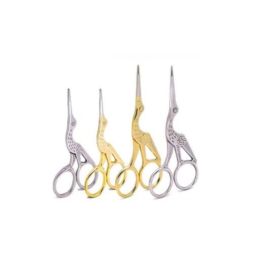 100pcs Stainless Steel Classic Stork Scissors Crane Bird Nail Art Scissor Retro Style Stickers Cutter Nail Tools