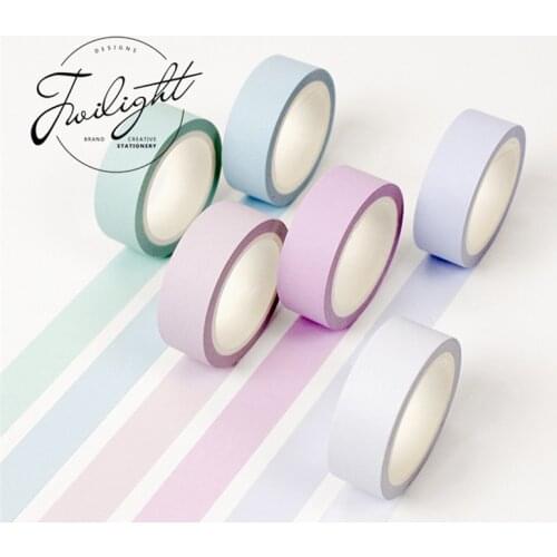 15mm*8m pure masking tapes Decorative stickers DIY Stationery school supplies 12 color Soft color paper washi tape