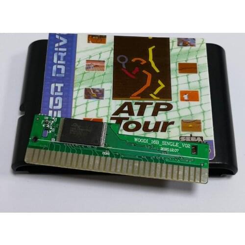 ATP Tour Championship Tennis 16 Bit MD Game Card Sega Mega Drive Genesis