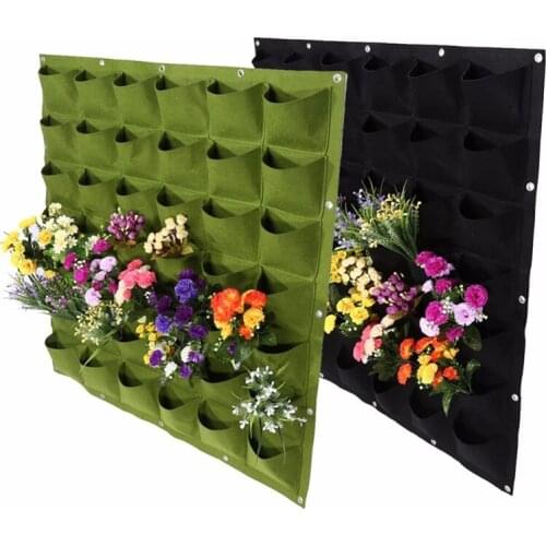 18/36/64 Pockets Wall Hanging Green Grow Bags Planter Vertical Garden Vegetable Living Garden Bag Seedling Plant Growing Bags