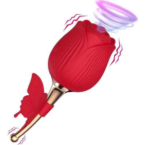 2 in1 Rose Shape 10 Speeds Vagina Sucking Vibrators for Women Nipple Sucker Oral Licking Clitoris Stimulation Sex Toys for Women