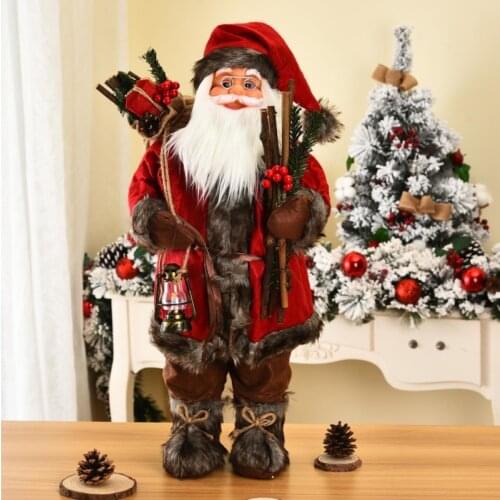 30cm Santa Claus Doll Christmas Decoration New Year Gift Christmas Tree Decor Creative Plush Santa Claus Toy Ornaments 2022