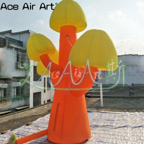 4m H amazing lighting inflatable mushroom tree giant led glowing mushroom decor with free air blower made by original factory