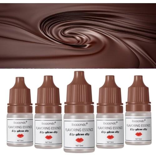 5pcs 5ml Chocolate Flavor Essence for Handmade Cosmetic Lip Gloss Lipgloss DIY Food Grade Fragrance Flavoring Essential