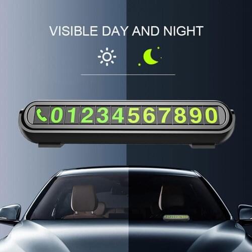 70% Dropshipping!! Aromatherapy Car Temporary Stop Parking Card Luminous Phone Number Display Plate